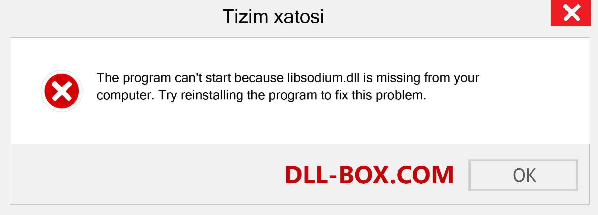 libsodium.dll fayli yo'qolganmi?. Windows 7, 8, 10 uchun yuklab olish - Windowsda libsodium dll etishmayotgan xatoni tuzating, rasmlar, rasmlar